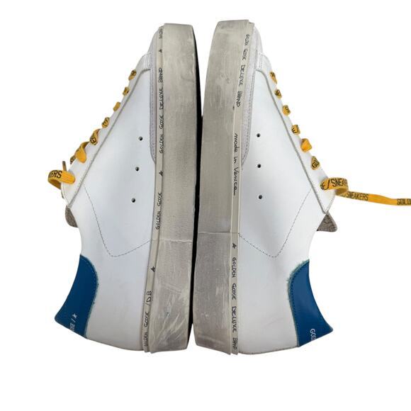 Golden Goose Hi Star Sneakers Womens Size 41 White Blue with Yellow Laces - Picture 8 of 13